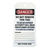 Zoro Select Danger Tag By The Roll, 6-1/4 x 3, PK100 43Z242