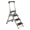Westward 4 Steps, Aluminum Step Stool, 300 lb. Load Capacity, Silver 44YY14