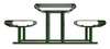 Thomas Steele Picnic Table, Green, 94 in. D, 30 in. H CRTP-8HCS-FS-LEX