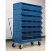 Stackbin Steel Sectional Stacking Bin, 18 3/4 in D x 53 3/4 in H x 37 in W, 8 Shelves, Blue 3-328SSMB