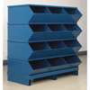 Stackbin Steel Sectional Stacking Bin, 20 1/2 in D x 38 in H x 37 in W, 5 Shelves, Blue 3-412SSPB