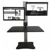 Victor Technology Electric Dual Monitor Standing Desk, 23 in D, 28 in W, Black, Aluminum DC450