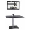 Victor Technology Electric Single Monitor Standing Desk, 23 in D X 28 in W X Yes H, Black, Aluminum DC400