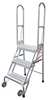 Cotterman 70 in H Steel Folding Rolling Ladder, 4 Steps, 350 lb Load Capacity SAS4A3E10B8C1P6