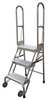 Cotterman 60 in H Aluminum Folding Rolling Ladder, 3 Steps, 350 lb Load Capacity SASA3A3E10C50P6
