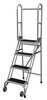 Cotterman 70 in H Aluminum Folding Rolling Ladder, 4 Steps, 350 lb Load Capacity SASA4A2E10C50P6