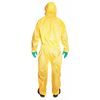 Ansell Coveralls, 25 PK, Yellow, Polyethylene, Zipper 682300PLUS