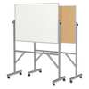 Ghent 78-1/4"x53-1/4" Plastic Reversible Whiteboard, Mobile/Casters ARMK34