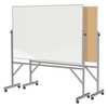 Ghent 78-1/4"x77" Plastic Reversible Whiteboard, Mobile/Casters ARMK46