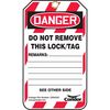 Condor Lockout Safety Tag, Danger Do Not Operate, Plastic, 3.25 in W x 5.75 in H, Pack 25 48RU11