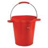 Vikan 5 gal. Round Hygienic Bucket, 15 in H, 14 1/8 in Dia, Red, polypropylene 56924