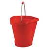 Vikan 5 gal. Round Hygienic Bucket, 15 in H, 14 1/8 in Dia, Red, polypropylene 56924
