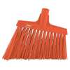 Vikan 11 51/64 in Sweep Face Angle Broom, Stiff, Synthetic, Orange 29147