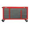 Proto 550E Rolling Tool Cabinet, 18 Drawer, Safety Red and Gray, Steel, 67 in W x 25 1/4 in D x 41 in H J556741-18SGPD