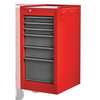 Proto 35CT Side Cabinet, 6 Drawer, Red, Steel, 15 in W x 18 in D x 29 in H J541529-6SG-SC