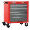 Proto 550S Series Rolling Tool Cabinet, 8 Drawer, Red, Steel, 34 in W x 25-1/4 in D x 41 in H J553441-8RD