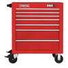 Proto 550S Series Rolling Tool Cabinet, 7 Drawer, Red, Steel, 34 in W x 25-1/4 in D x 41 in H J553441-7RD