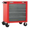 Proto 550S Series Rolling Tool Cabinet, 6 Drawer, Red/Gray, Steel, 34 in W x 25-1/4 in D x 41 in H J553441-6SG