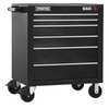 Proto 550S Series Rolling Tool Cabinet, 6 Drawer, Dual Black, Steel, 34 in W x 25-1/4 in D x 41 in H J553441-6DB