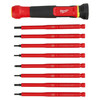 Milwaukee Tool Multi-Bit Screwdriver, 6 3/4 in L, 8 pcs 48-22-2217