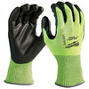 Milwaukee Tool High Visibility Cut Level 4 Polyurethane Dipped Gloves - M 48-73-8941