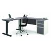 Bestar L Shaped Desk, 70.9" D X 71.1" W X 30-13/32" H, Slate/Sandstone, Melamine 93885-59