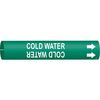 Brady Pipe Marker, Cold Water, Gn, 3/4 to1-3/8 In 4029-A