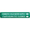 Brady Pipe Marker, Domestic Cold Water Supply, 4050-A 4050-A