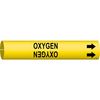 Brady Pipe Marker, Oxygen, Yel, 3/4 to 1-3/8 In 4105-A
