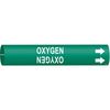 Brady Pipe Marker, Oxygen, Grn, 1-1/2 to 2-3/8 In 4106-B