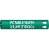 Brady Pipe Marker, Potable Water, 3/4to1-3/8 In 4111-A