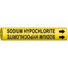 Brady Pipe Marker, Sodium Hypochlorite, Yellow, 4124-B 4124-B