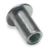 Zoro Select Rivet Nut, #8-32 Thread Size, 0.357 in Flange Dia., 0.5 in L, Steel, 50 PK U69136.016.0120