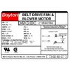 Dayton Split-Phase Belt Drive Motor, 1/4 HP, 48 Frame, 115V AC Voltage, 1,725 Nameplate RPM 5K907