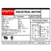 Dayton Capacitor-Start/Run General Purpose Motor, 1 1/2 HP, 115/208-230V AC Voltage, 56H Frame 5K565