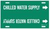 Brady Pipe Mrkr, Chilled Water Supply, 8 to9-7/8 4024-G