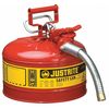 Justrite 2 1/2 gal Red Steel Type II Safety Can Flammables 7225130