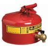 Justrite 2 1/2 gal Red Galvanized Steel Type I Safety Can Flammables 7225140