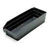 Quantum Storage Systems 50 lb Shelf Storage Bin, Polypropylene, 8 3/8 in W, 4 in H, 23 5/8 in L, Black QSB114CO