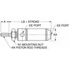 Speedaire Air Cylinder, 3/4 in Bore, 6 in Stroke, Round Body Double Acting 5MMG8