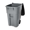 Rubbermaid Commercial 50 gal Rectangular Trash Can, Gray, 24 in Dia, Lift Up, HDPE FG9W2700GRAY