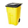 Rubbermaid Commercial 50 gal Rectangular Trash Can, Yellow, 24 in Dia, Lift Up, HDPE FG9W2700YEL