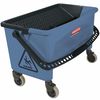 Rubbermaid Commercial 7 gal Down Press Mop Bucket and Wringer, Black, Plastic FGQ93000BLUE