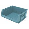 Akro-Mils 75 lb Hang & Stack Storage Bin, Plastic, 16 1/2 in W, 7 in H, 14 3/4 in L, Light Blue 30250LTBLU