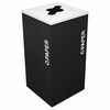 Tough Guy 24 gal Square Recycling Bin, Open Top, Black, Steel, Plastic, 1 Openings 5UJC7