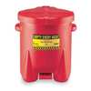 Eagle Mfg Oily Waste Can, 14 Gal., Poly, Red 937FL