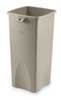 Rubbermaid Commercial 23 gal Square Trash Can, Beige, 15-1/2" Dia, Step-On, Stainless Steel 7YA64