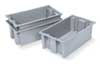 Akro-Mils Stack & Nest Container, Gray, Industrial Grade Polymer, 18 in L, 11 in W, 9 in H 35185GREY