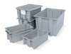 Akro-Mils Stack & Nest Container, Gray, Industrial Grade Polymer, 18 in L, 11 in W, 9 in H 35185GREY