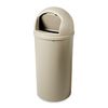 Rubbermaid Commercial 25 gal Round Trash Can, Beige, 18 in Dia, Swing, Plastic FG817088BEIG